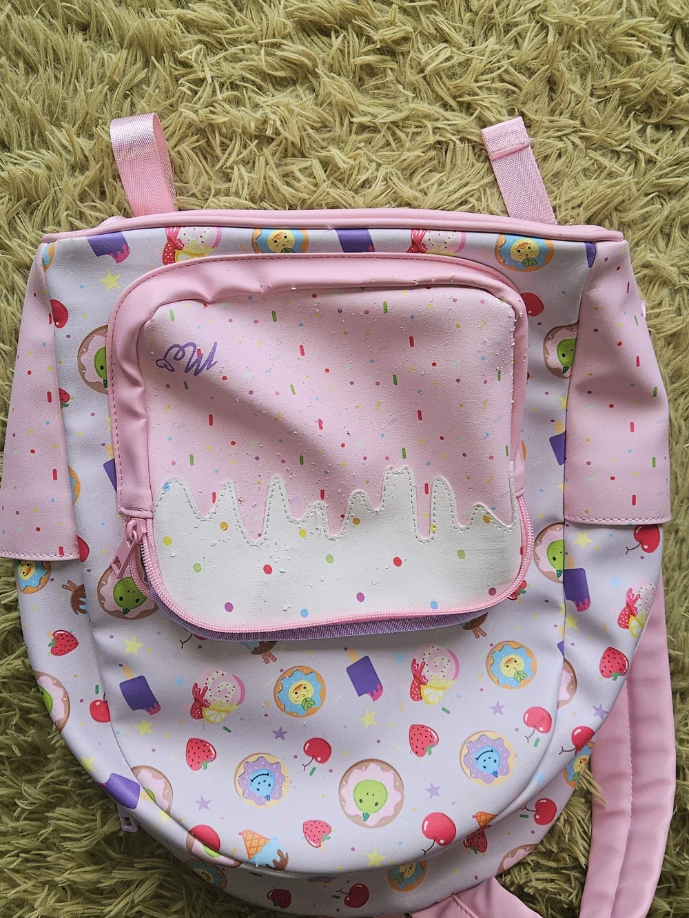 ME Makeover Essentials Pink Dessert Pattern Kids Backpack with Front Pocket